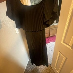 Clothing company medium black long pleated dress